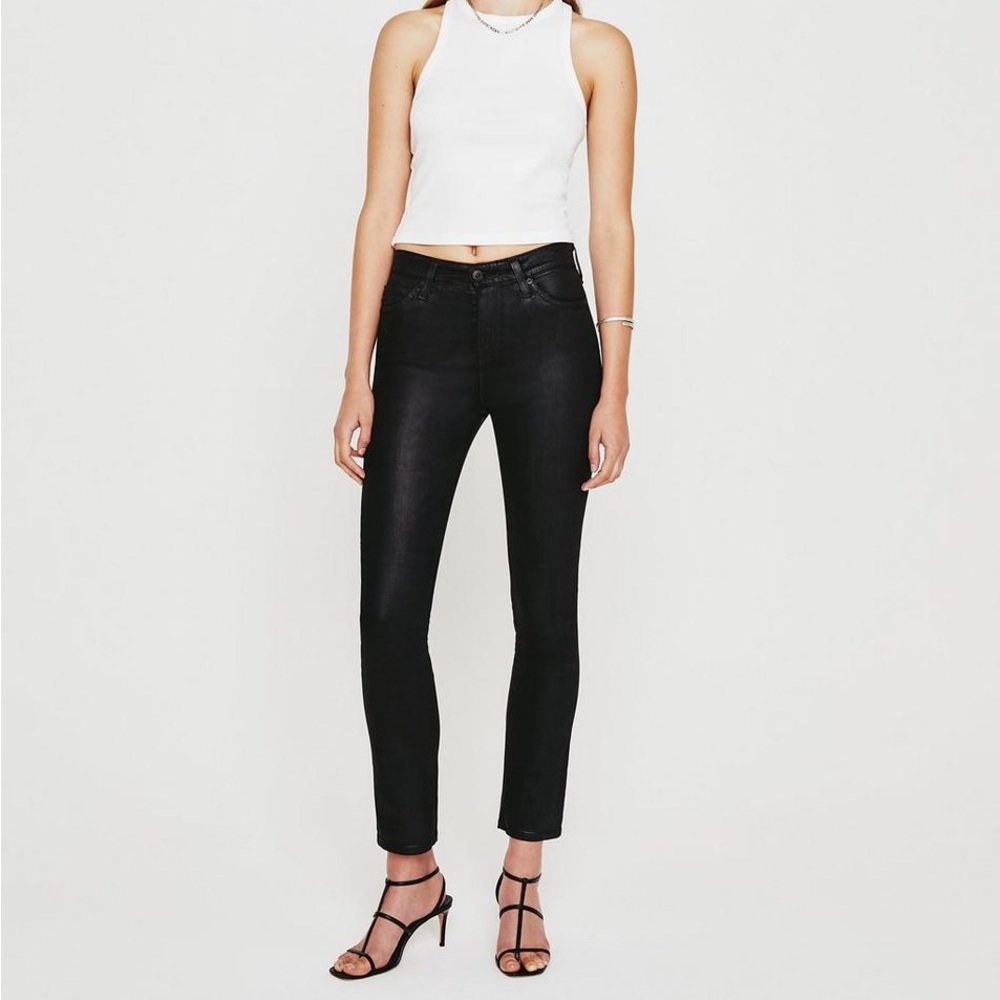 AG Adriano Goldschmied Mari Leatherette Straight Leg